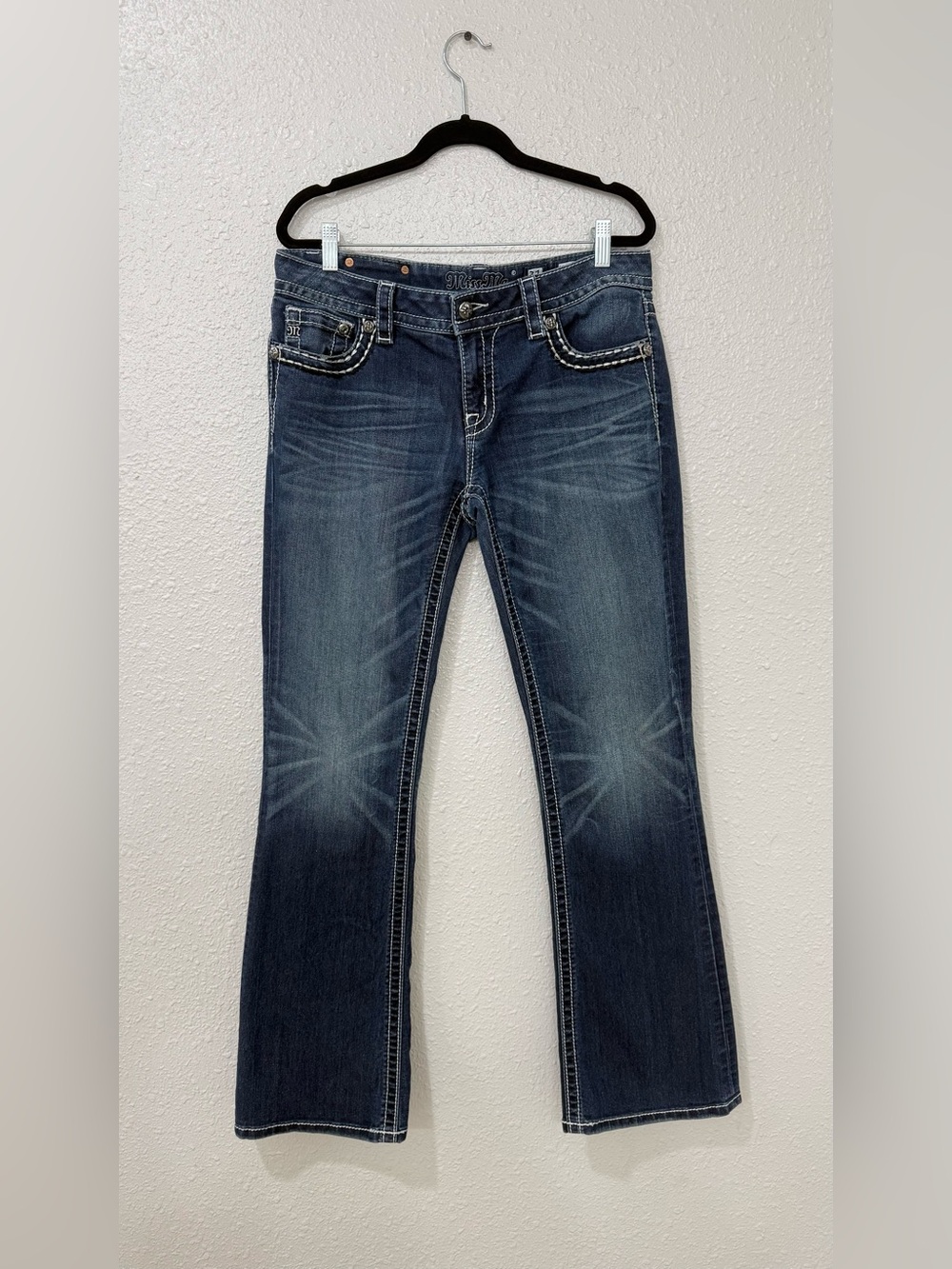 Miss Me Signature Bootcut Jeans Size 31 Embellished Wing Rose Pockets